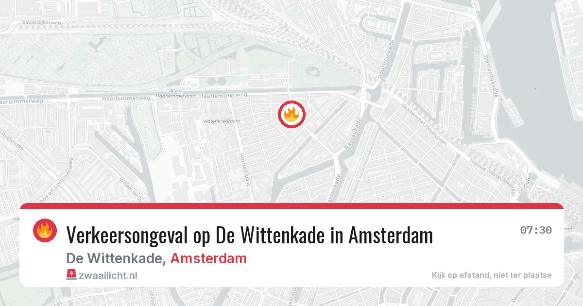 Verkeersongeval op De Wittenkade in Amsterdam — 11 jun 2026