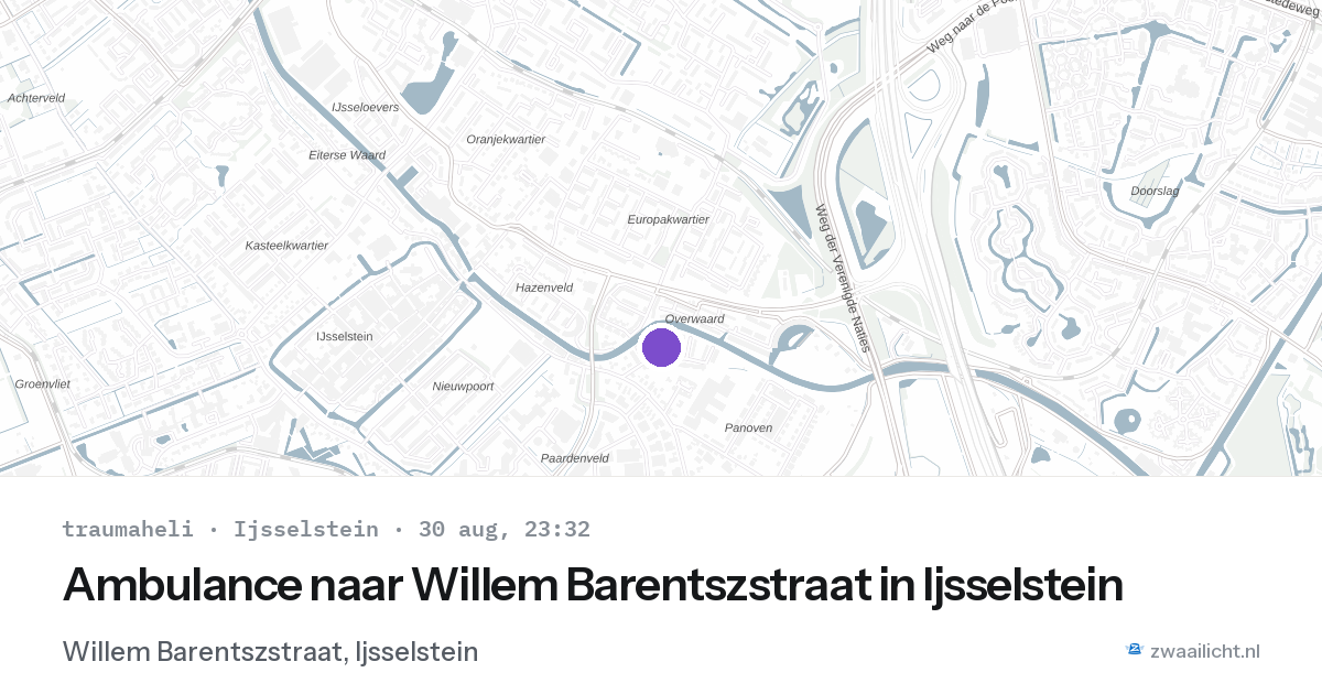 Ambulance naar Willem Barentszstraat in Ijsselstein — 30 aug 2026