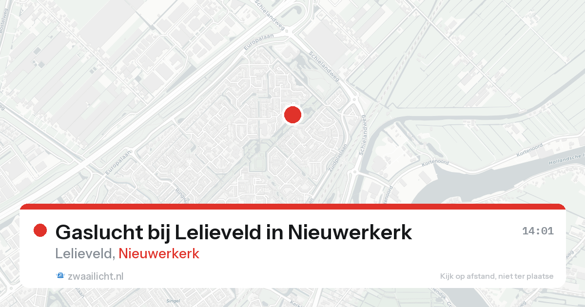 Gaslucht bij Lelieveld in Nieuwerkerk — 14 aug 2026