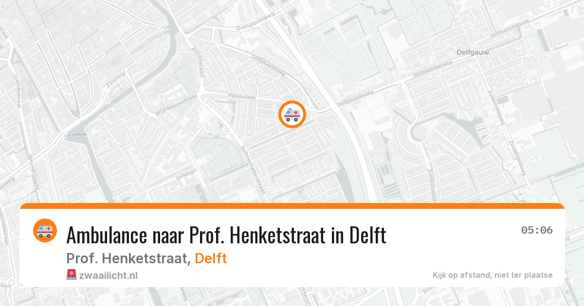 Ambulance naar Prof. Henketstraat in Delft — 1 jul 2026