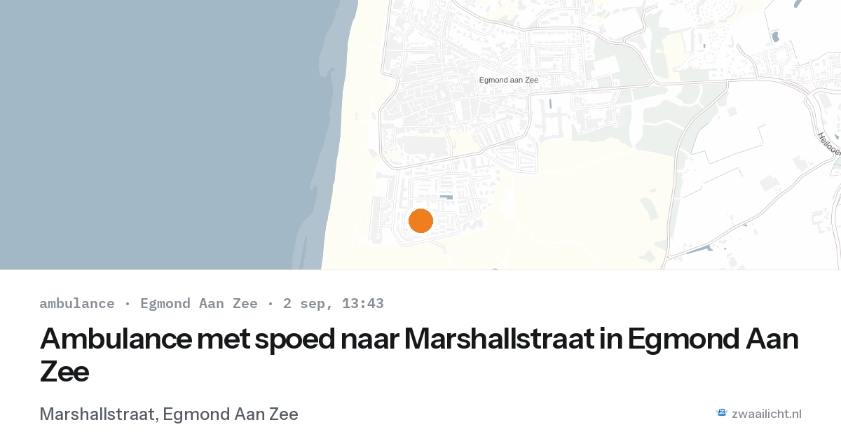 Ambulance met spoed naar Marshallstraat in Egmond Aan Zee — 2 sep 2026