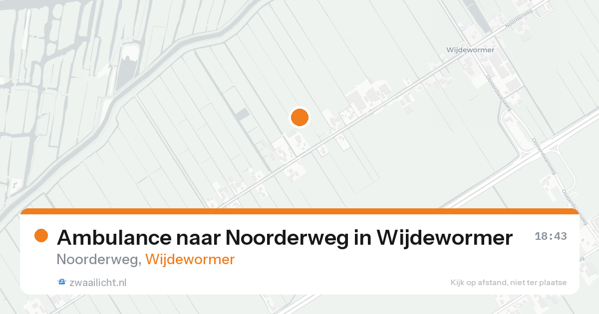 Ambulance naar Noorderweg in Wijdewormer — 18 aug 2026