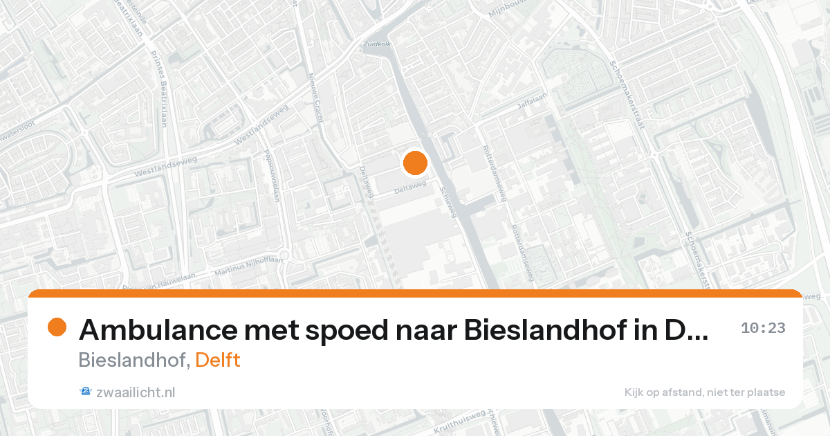 Ambulance met spoed naar Bieslandhof in Delft — 15 aug 2026
