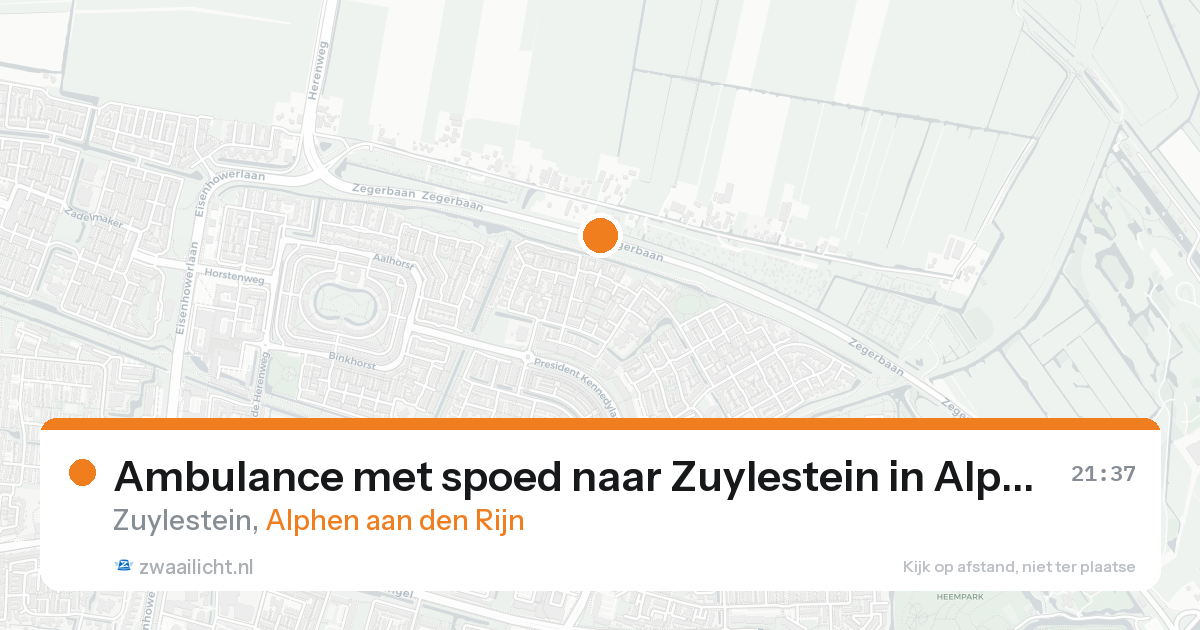 Ambulance met spoed naar Zuylestein in Alphen aan den Rijn — 19 aug 2026