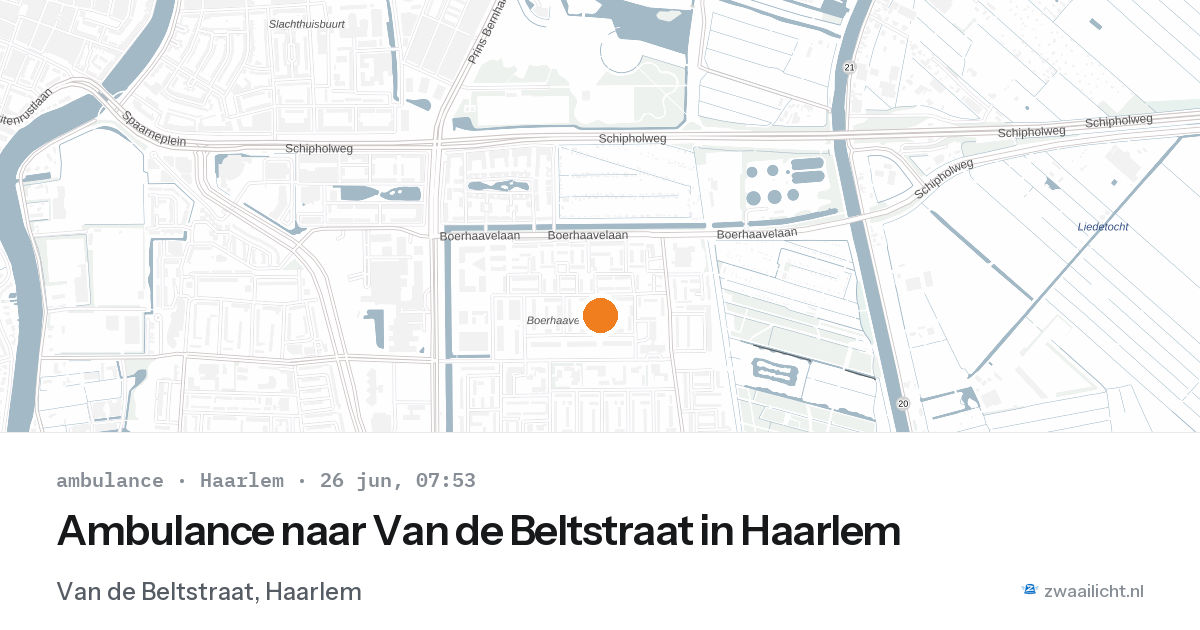 Ambulance naar Van de Beltstraat in Haarlem — 26 jun 2026