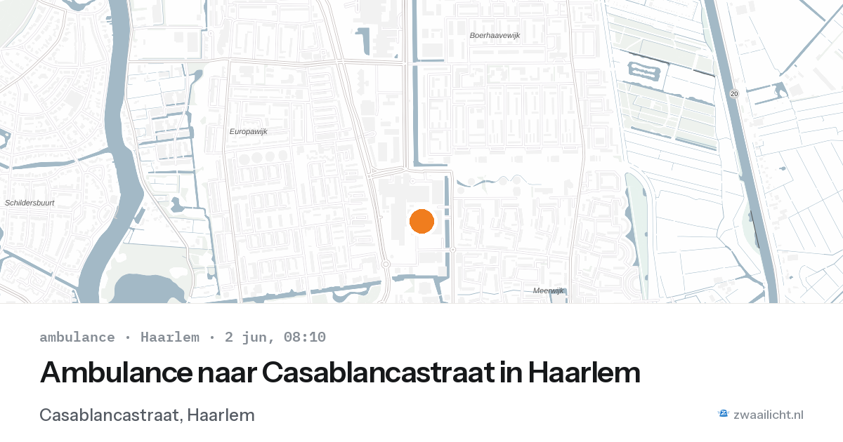 Ambulance naar Casablancastraat in Haarlem — 2 jun 2026