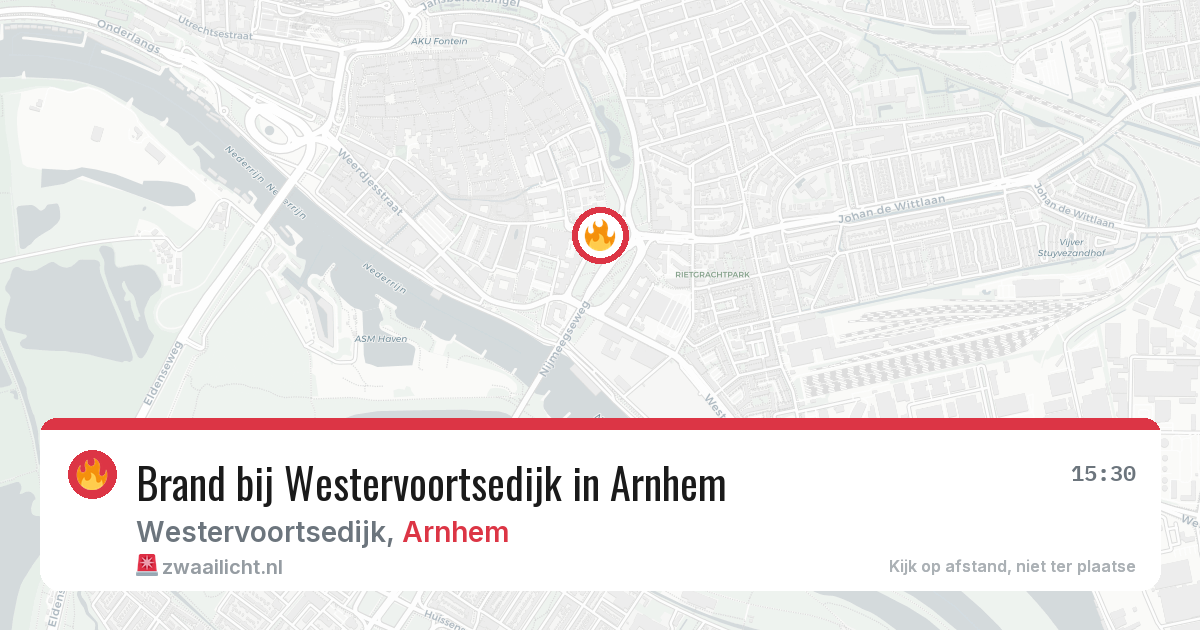 Brand bij Westervoortsedijk in Arnhem — 19 jun 2026
