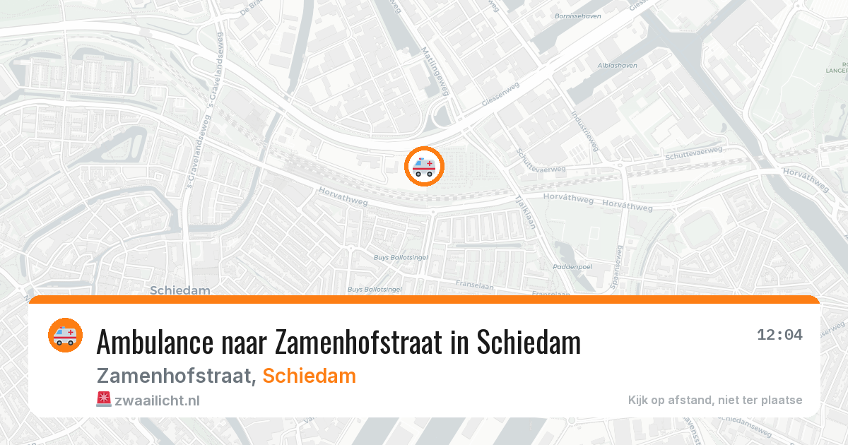 Ambulance naar Zamenhofstraat in Schiedam — 7 aug 2026