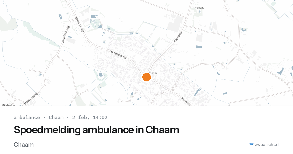 Spoedmelding ambulance in Chaam — 2 feb 2026