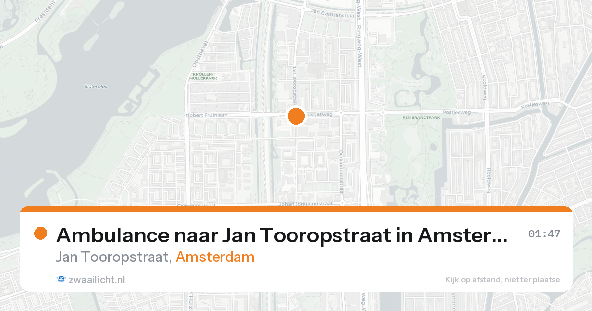 Ambulance naar Jan Tooropstraat in Amsterdam — 20 jul 2026