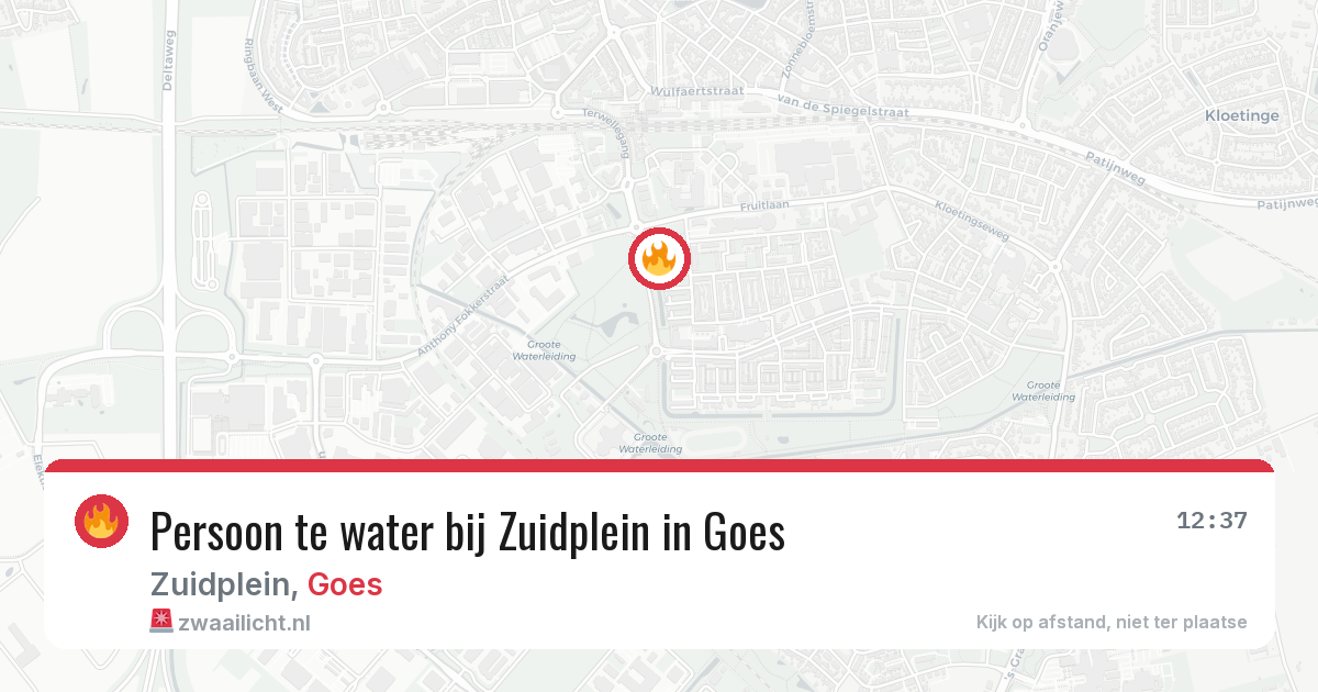 Persoon te water bij Zuidplein in Goes — 11 jun 2026