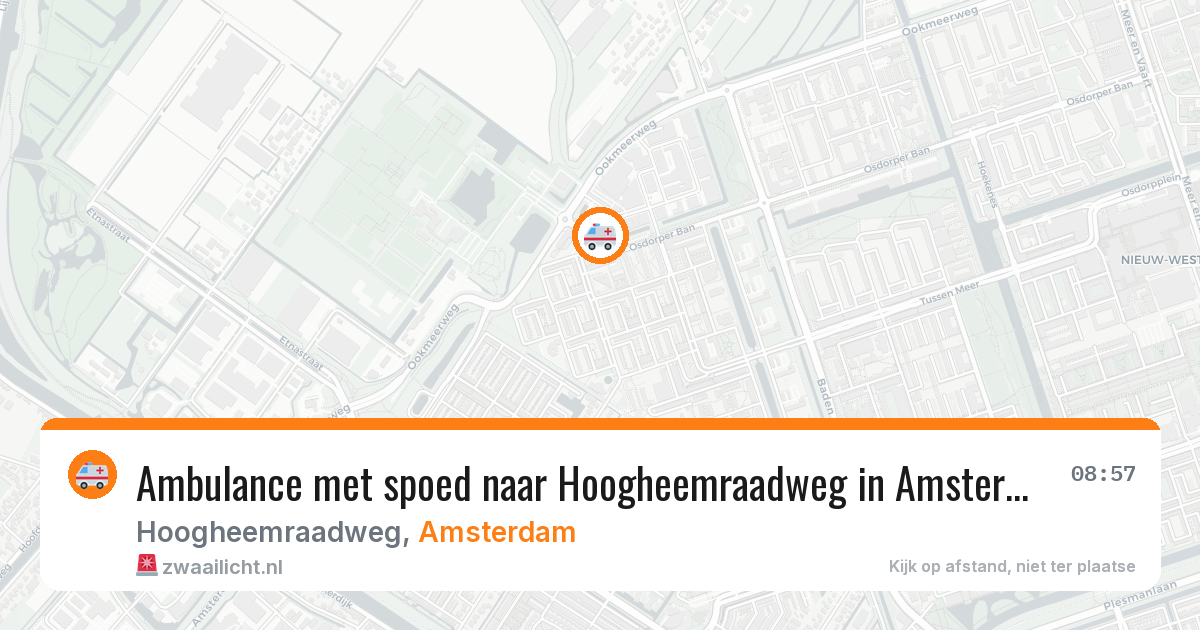 Ambulance met spoed naar Hoogheemraadweg in Amsterdam — 17 jun 2026