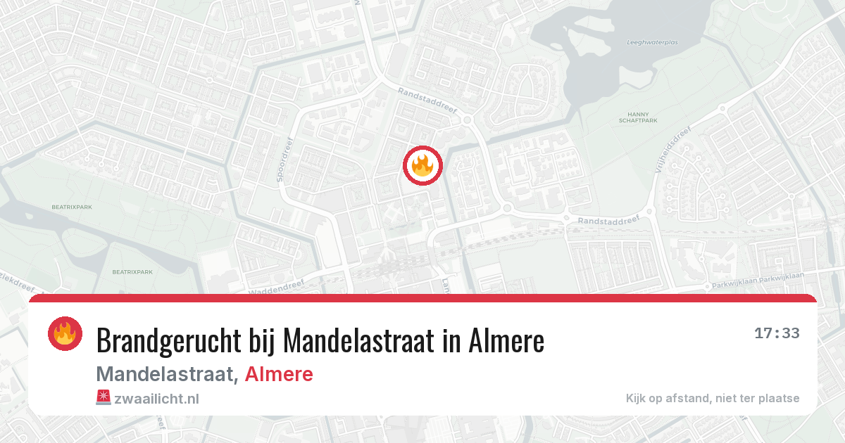 Brandgerucht bij Mandelastraat in Almere — 2 mrt 2026
