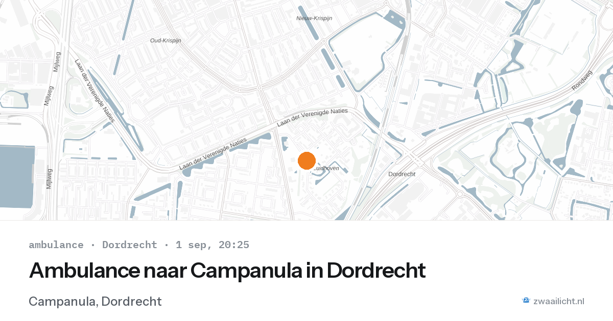Ambulance naar Campanula in Dordrecht — 1 sep 2026