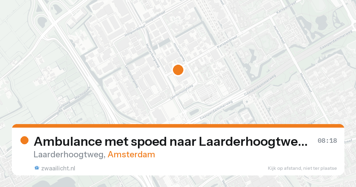 Ambulance met spoed naar Laarderhoogtweg in Amsterdam — 24 aug 2026
