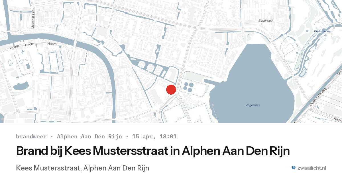 Brand bij Kees Mustersstraat in Alphen Aan Den Rijn — 15 apr 2026