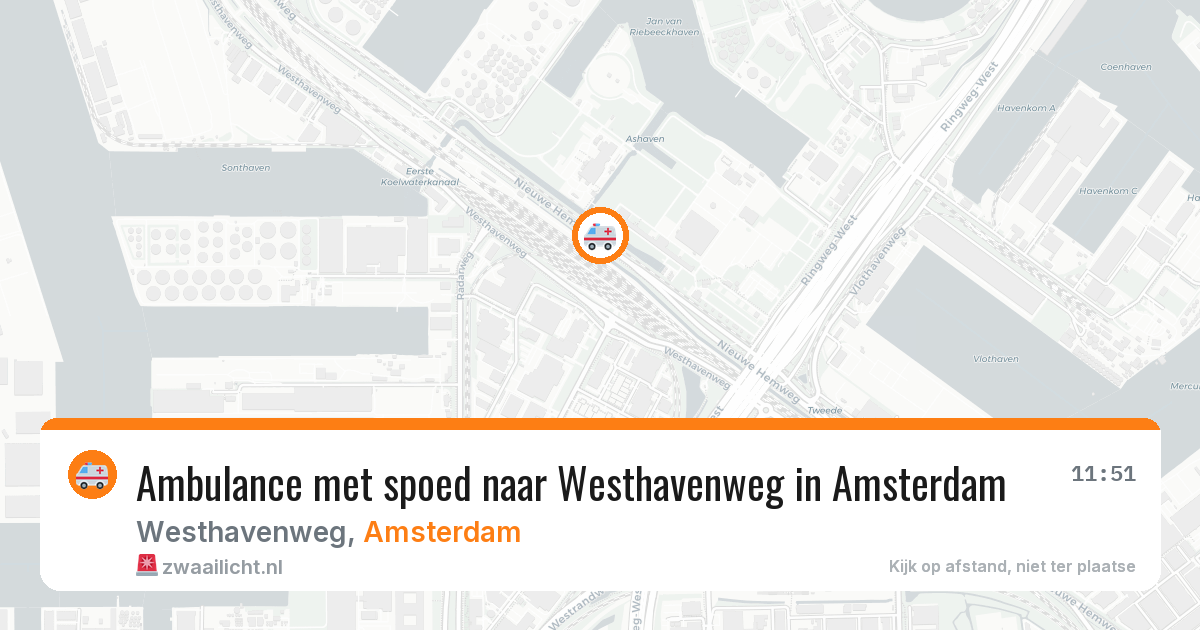 Ambulance met spoed naar Westhavenweg in Amsterdam — 28 mei 2026