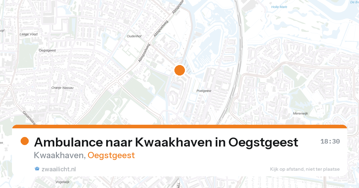 Ambulance naar Kwaakhaven in Oegstgeest — 28 aug 2026