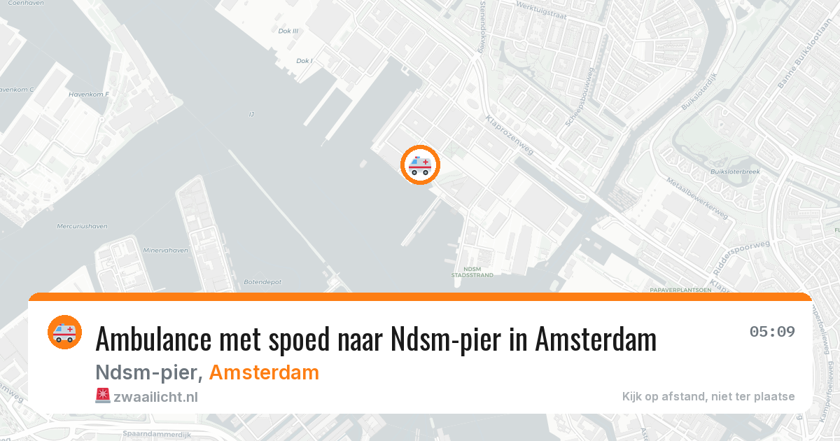 Ambulance met spoed naar Ndsm-pier in Amsterdam — 6 aug 2026