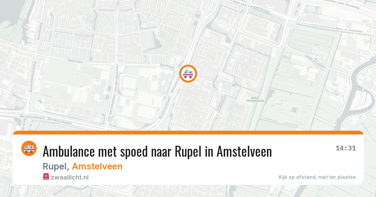 Ambulance met spoed naar Rupel in Amstelveen — 8 aug 2026