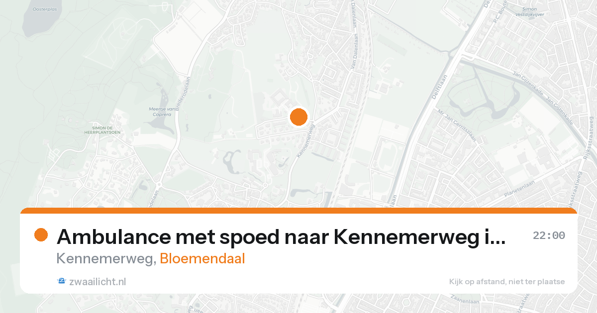 Ambulance met spoed naar Kennemerweg in Bloemendaal — 23 aug 2026