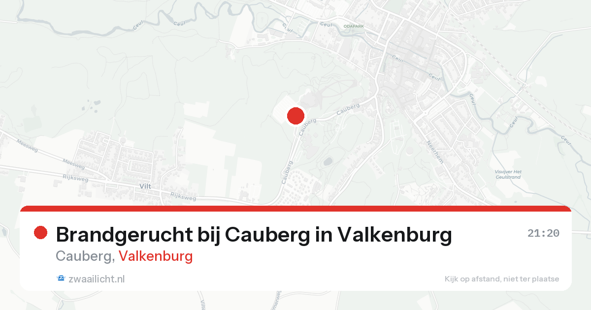 Brandgerucht bij Cauberg in Valkenburg — 19 aug 2026