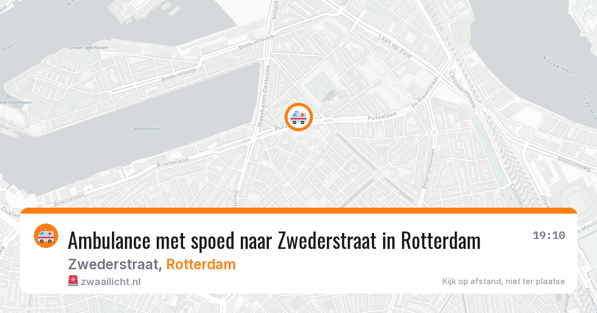 Ambulance met spoed naar Zwederstraat in Rotterdam — 6 aug 2026