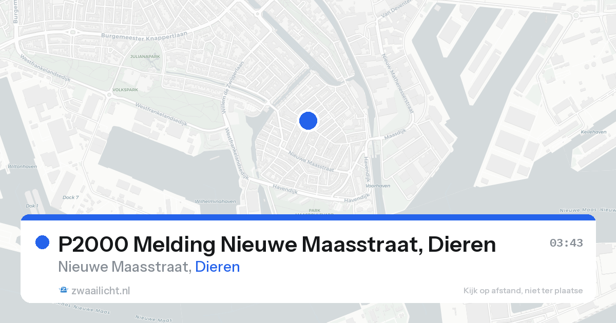 P2000 Melding Nieuwe Maasstraat, Dieren — 18 aug 2026
