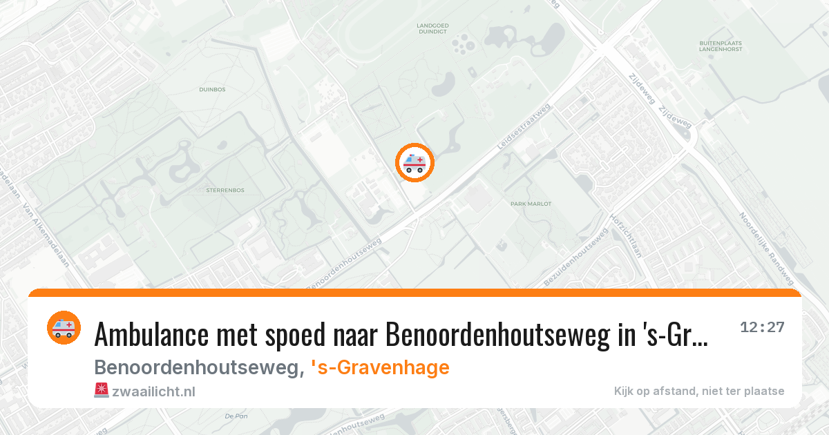 Ambulance met spoed naar Benoordenhoutseweg in 's-Gravenhage — 13 jul 2026