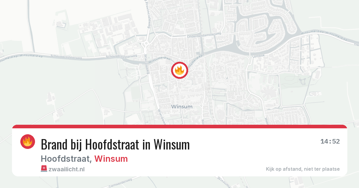 Brand bij Hoofdstraat in Winsum — 21 mrt 2026