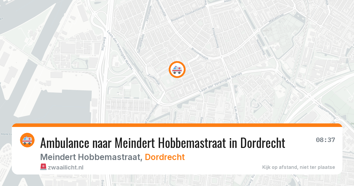 Ambulance naar Meindert Hobbemastraat in Dordrecht — 1 aug 2026