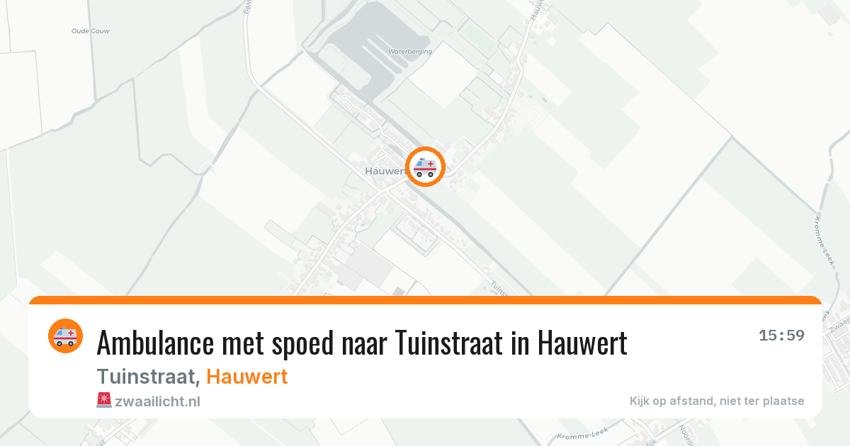 Ambulance met spoed naar Tuinstraat in Hauwert — 17 apr 2026