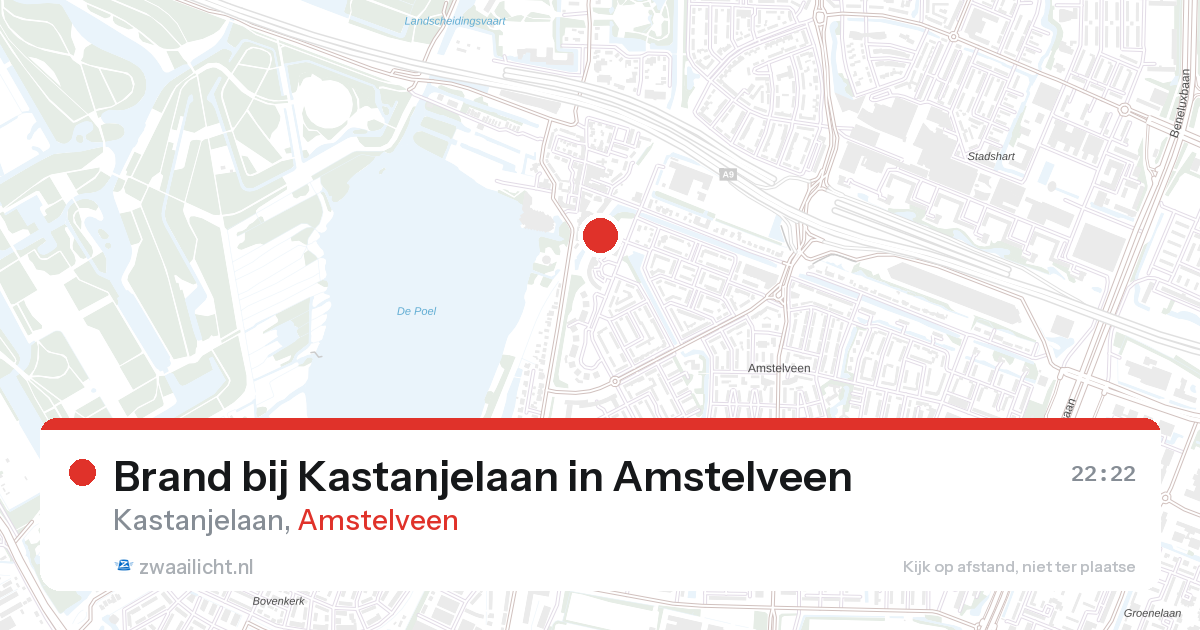 Brand bij Kastanjelaan in Amstelveen — 27 aug 2026