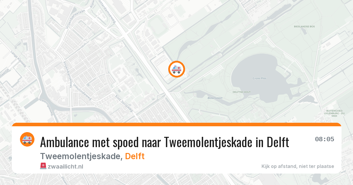 Ambulance met spoed naar Tweemolentjeskade in Delft — 16 jul 2026