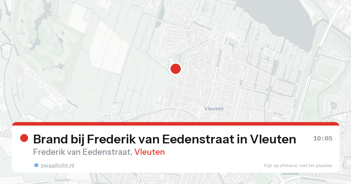 Brand bij Frederik van Eedenstraat in Vleuten — 21 aug 2026