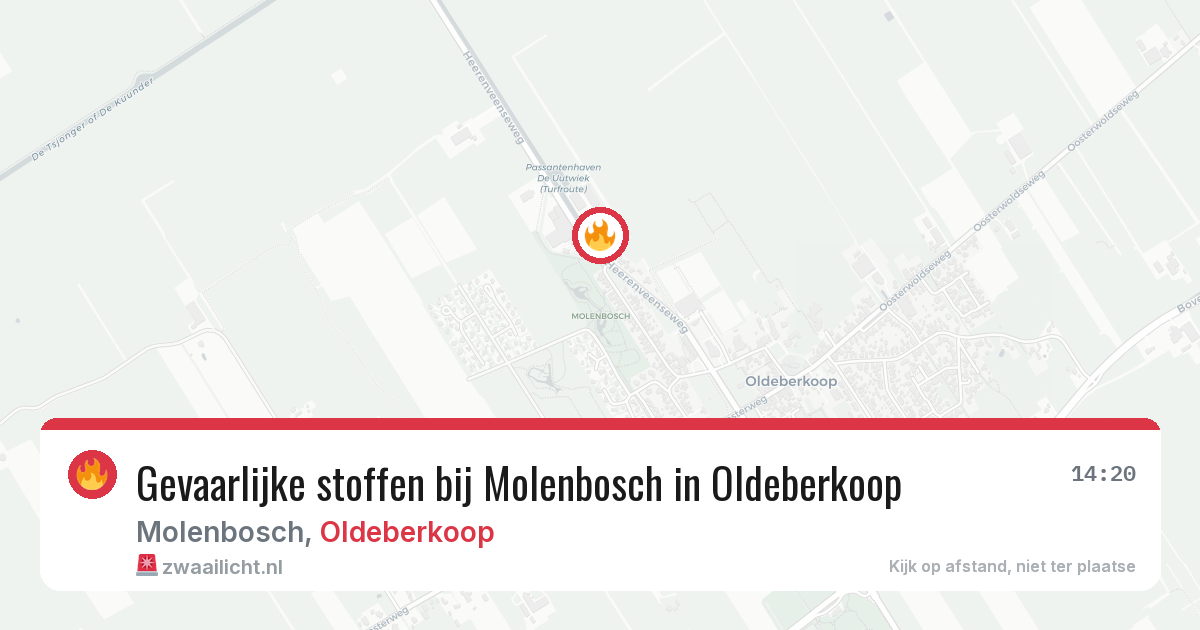 Gevaarlijke stoffen bij Molenbosch in Oldeberkoop — 19 mrt 2026