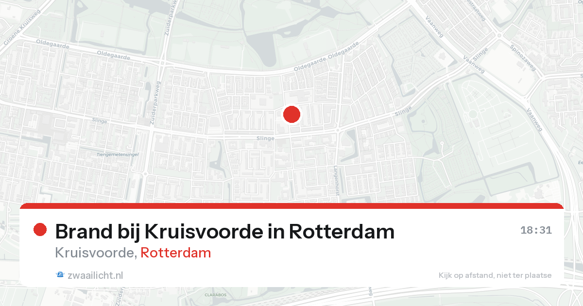 Brand bij Kruisvoorde in Rotterdam — 19 aug 2026