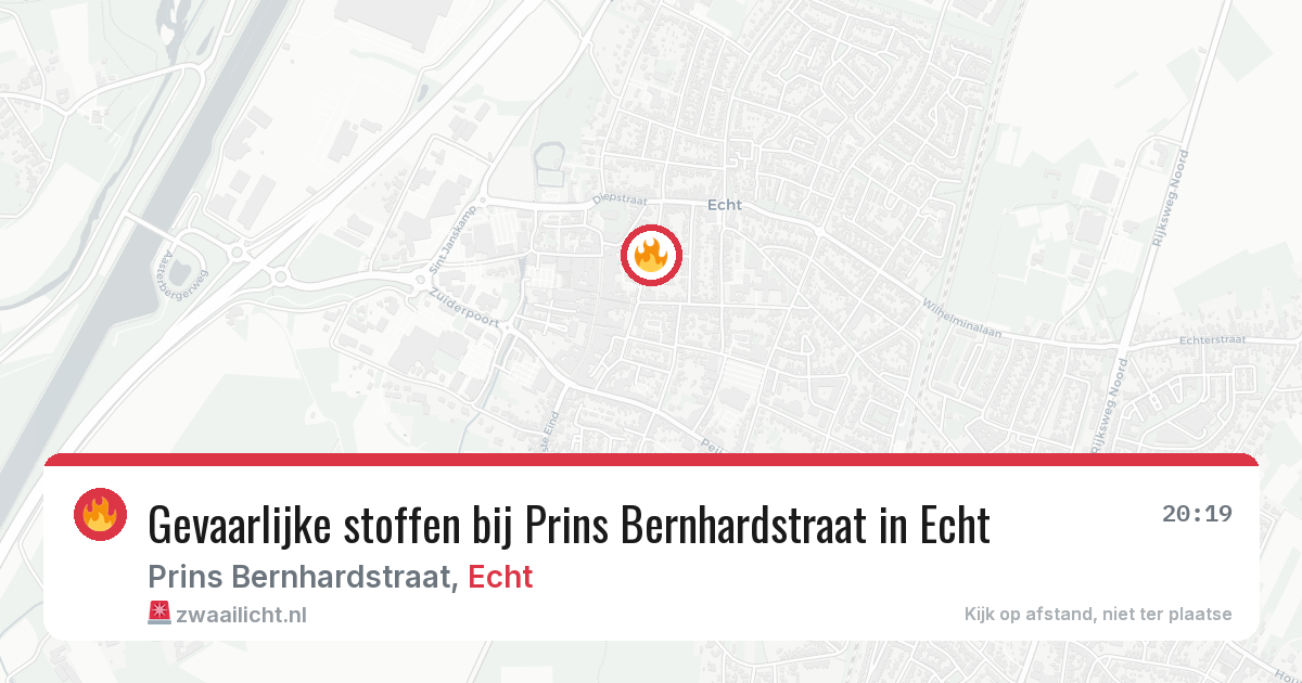 Gevaarlijke stoffen bij Prins Bernhardstraat in Echt — 22 mrt 2026