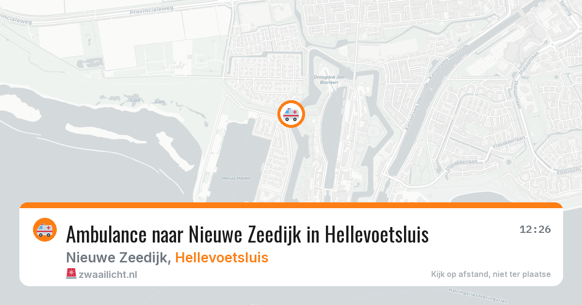 Ambulance naar Nieuwe Zeedijk in Hellevoetsluis — 12 mei 2026