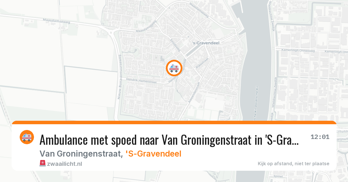 Ambulance met spoed naar Van Groningenstraat in 'S-Gravendeel — 16 jul 2026