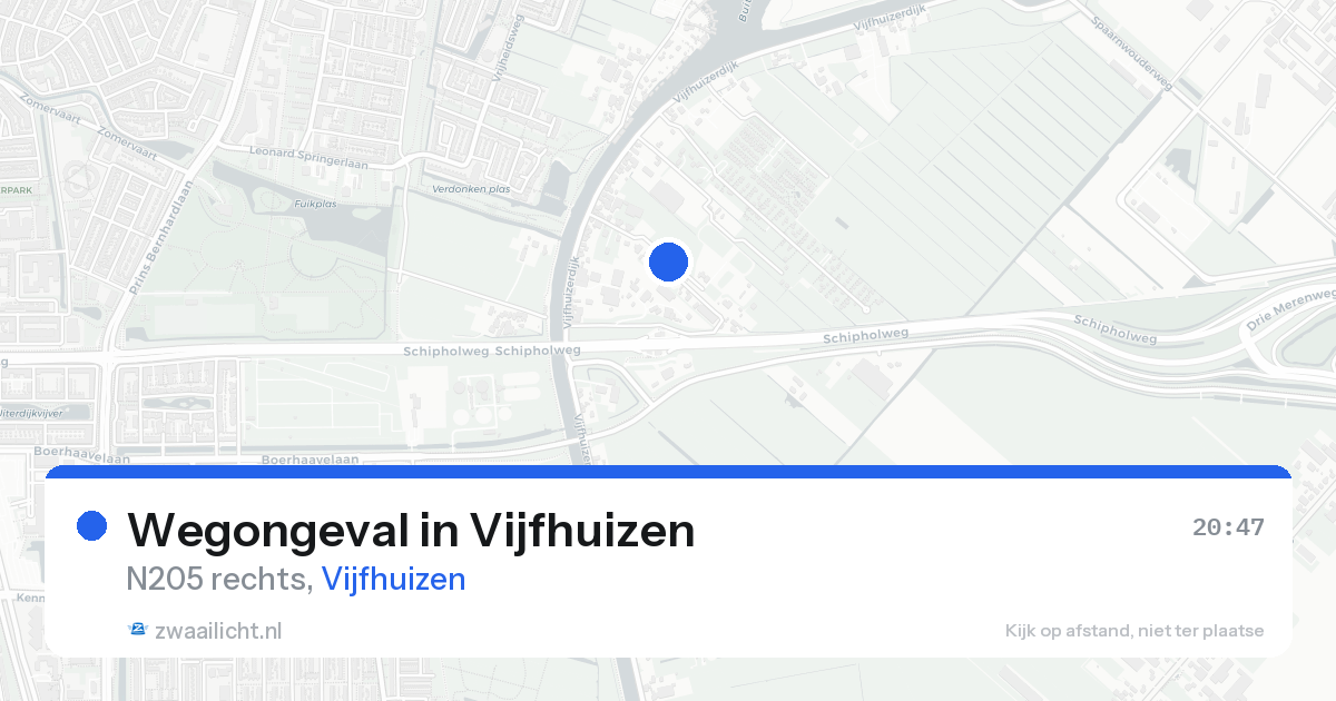Wegongeval in Vijfhuizen — 16 aug 2026