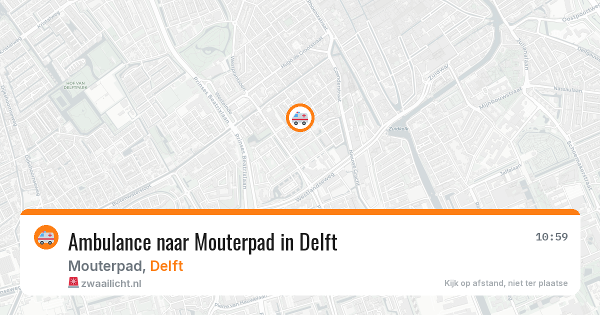 Ambulance naar Mouterpad in Delft — 29 mrt 2026