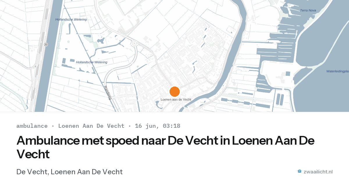 Ambulance met spoed naar De Vecht in Loenen Aan De Vecht — 9 apr 2026