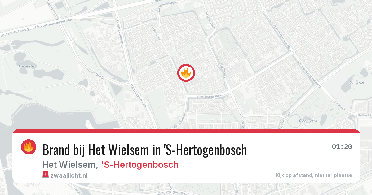 Brand bij Het Wielsem in 'S-Hertogenbosch — 9 jul 2026