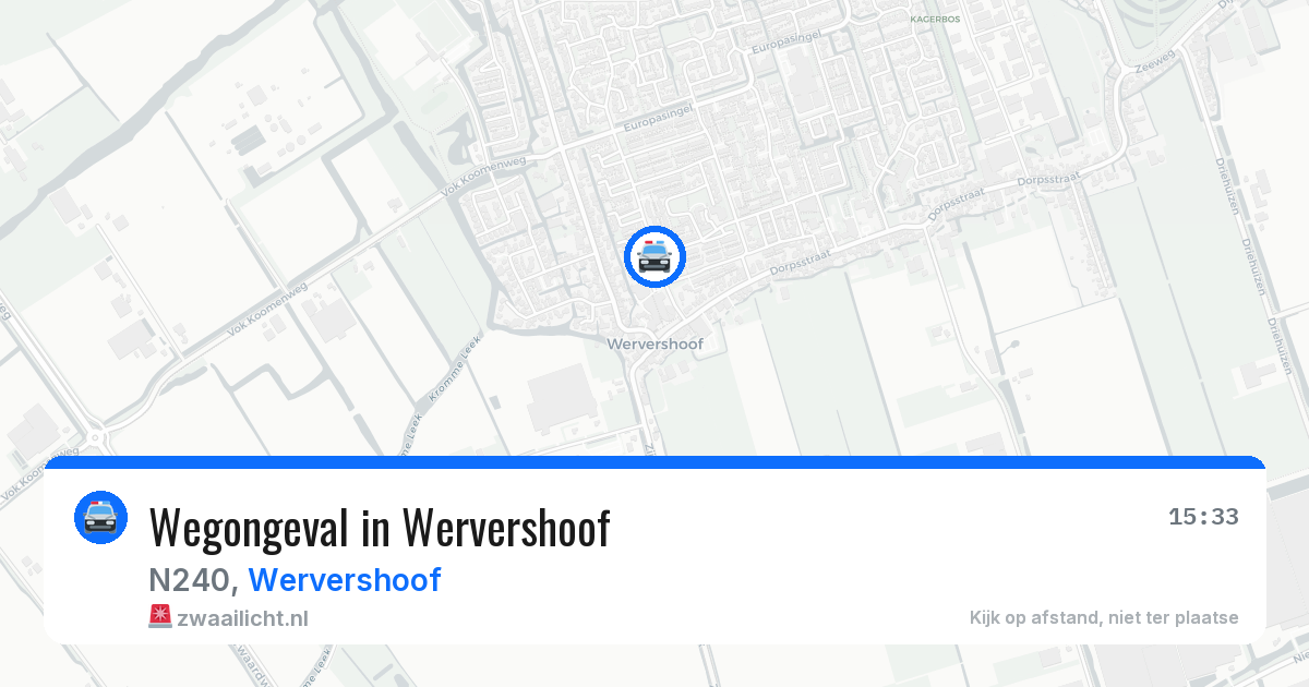 Wegongeval in Wervershoof — 1 aug 2026