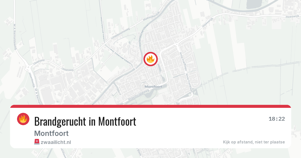 Brandgerucht in Montfoort — 22 jun 2026