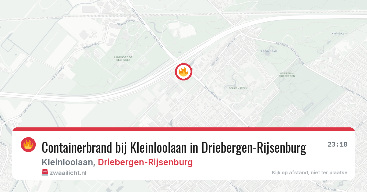 Containerbrand bij Kleinloolaan in Driebergen-Rijsenburg — 20 mei 2026