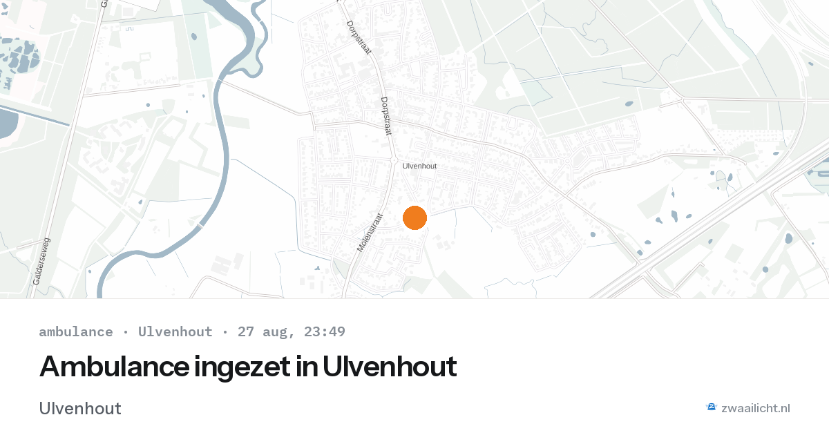 Ambulance ingezet in Ulvenhout — 27 aug 2026