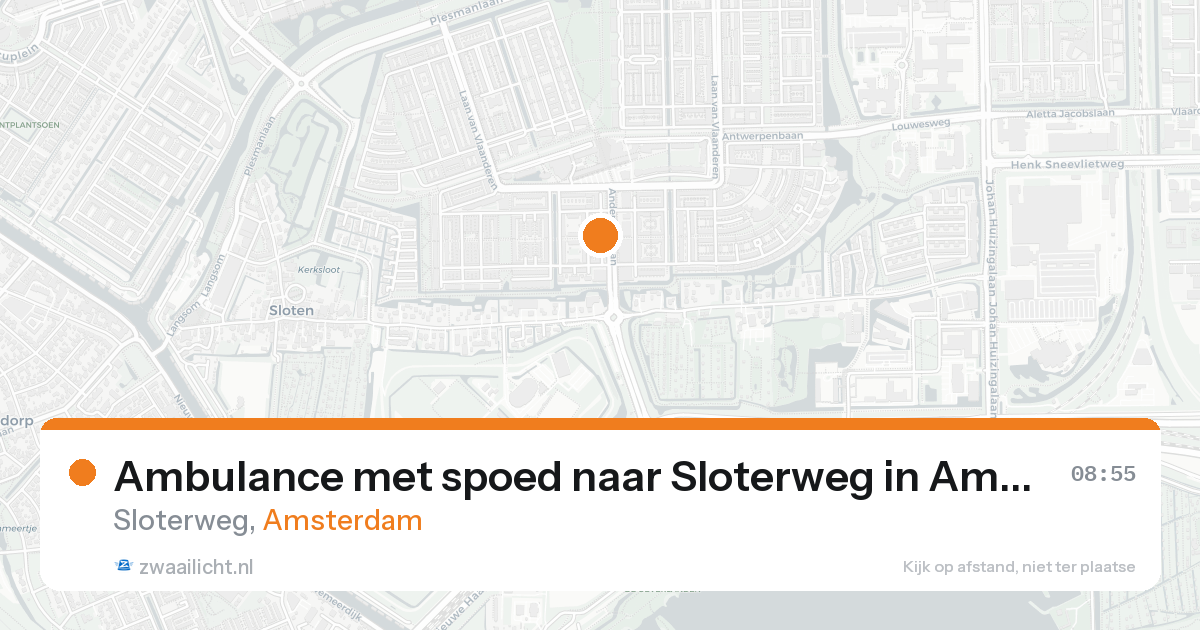 Ambulance met spoed naar Sloterweg in Amsterdam — 17 aug 2026