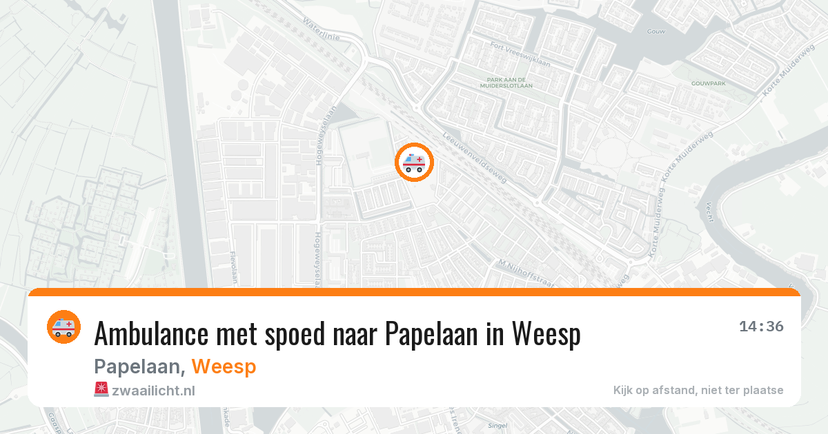 Ambulance met spoed naar Papelaan in Weesp — 21 jun 2026